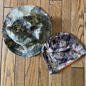 Camo Bucket Hat and Knit Beanie Set of 2